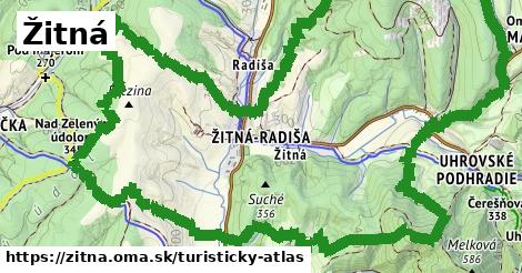 ikona Žitná: 2,9 km trás turisticky-atlas v zitna