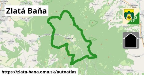 ikona Mapa autoatlas v zlata-bana