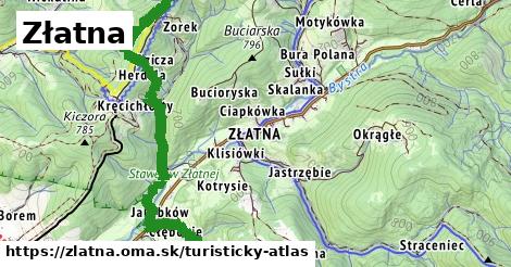 ikona Złatna: 42 km trás turisticky-atlas v zlatna