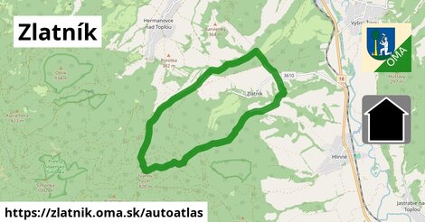 ikona Mapa autoatlas v zlatnik