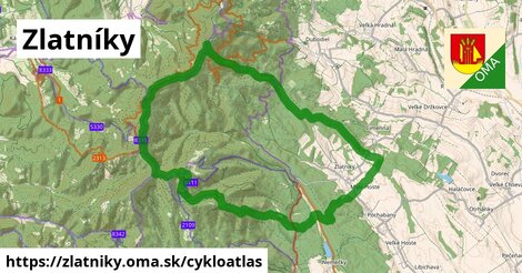 ikona Zlatníky: 35 km trás cykloatlas v zlatniky