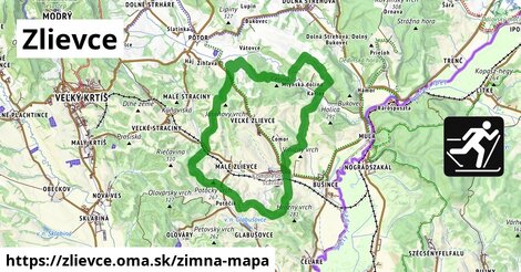 ikona Zlievce: 0 m trás zimna-mapa v zlievce