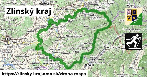 ikona Zlínský kraj: 69 km trás zimna-mapa v zlinsky-kraj