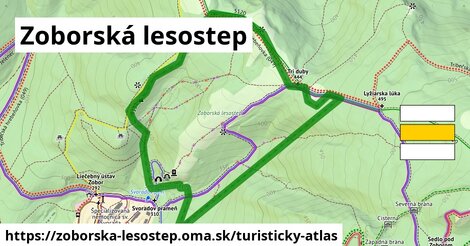 ikona Zoborská lesostep: 1,60 km trás turisticky-atlas v zoborska-lesostep