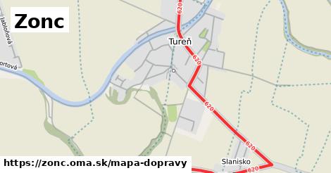 ikona Zonc: 2,5 km trás mapa-dopravy v zonc