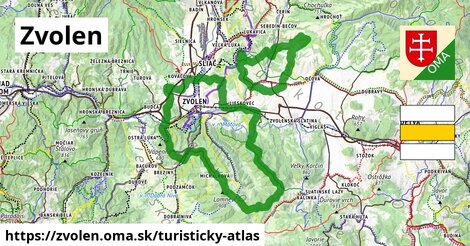 ikona Zvolen: 7,2 km trás turisticky-atlas v zvolen