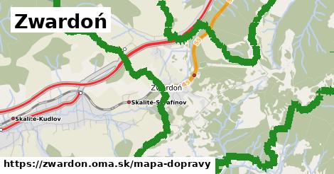 ikona Zwardoń: 11,9 km trás mapa-dopravy v zwardon