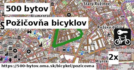 Požičovňa bicyklov, 500 bytov