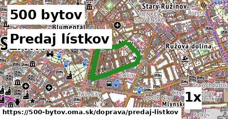 Predaj lístkov, 500 bytov