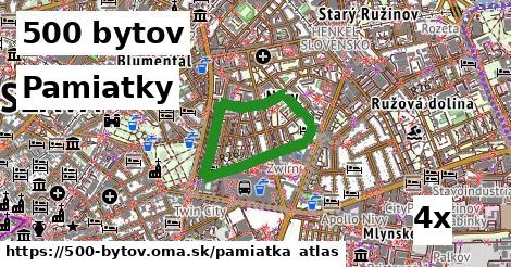 pamiatky v 500 bytov