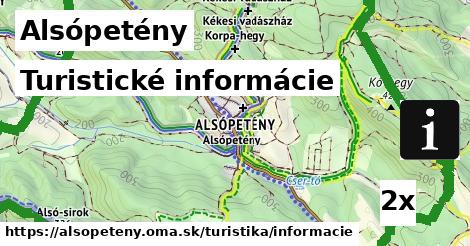 Turistické informácie, Alsópetény