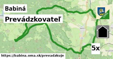 prevádzkovateľ v Babiná