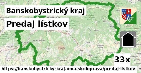 Predaj lístkov, Banskobystrický kraj