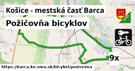 Požičovňa bicyklov, Košice - mestská časť Barca