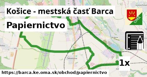 Papiernictvo, Košice - mestská časť Barca