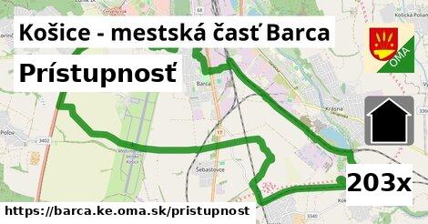 prístupnosť v Košice - mestská časť Barca