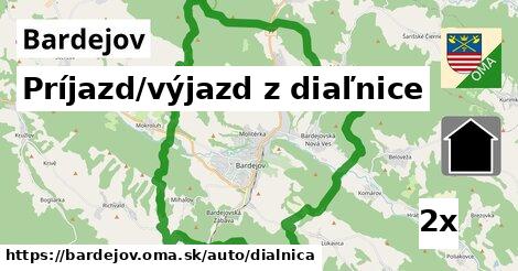 príjazd/výjazd z diaľnice v Bardejov