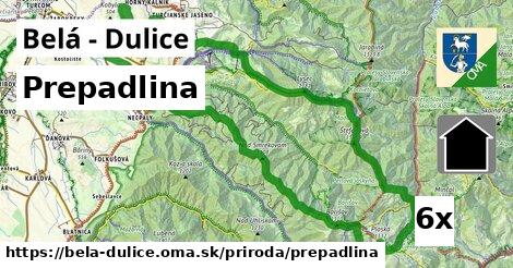 Prepadlina, Belá - Dulice