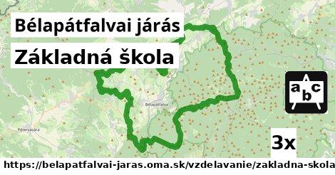 Základná škola, Bélapátfalvai járás