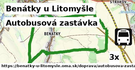 autobusová zastávka v Benátky u Litomyšle