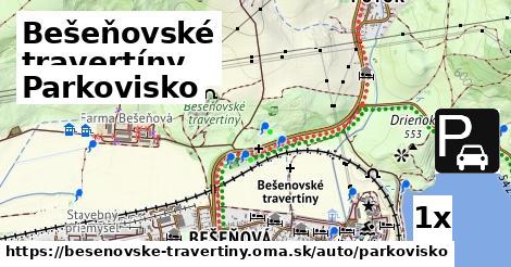 Parkovisko, Bešeňovské travertíny