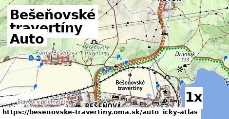 auto v Bešeňovské travertíny