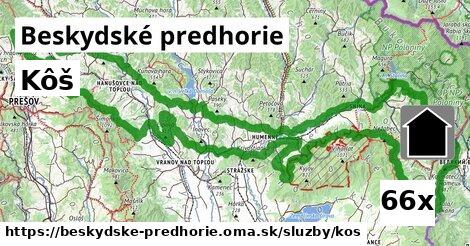 Kôš, Beskydské predhorie