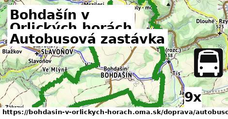 autobusová zastávka v Bohdašín v Orlických horách