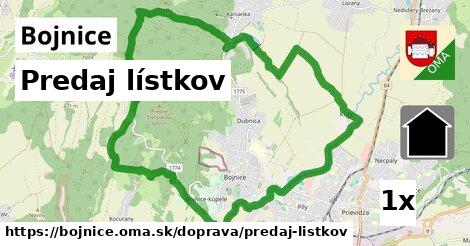 Predaj lístkov, Bojnice