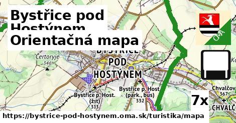 orientačná mapa v Bystřice pod Hostýnem