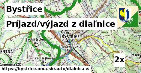 Príjazd/výjazd z diaľnice, Bystřice