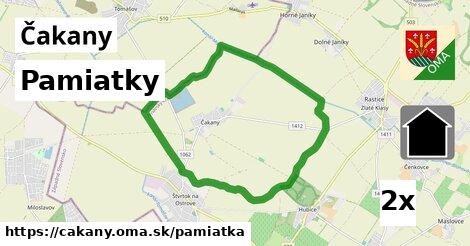 pamiatky v Čakany