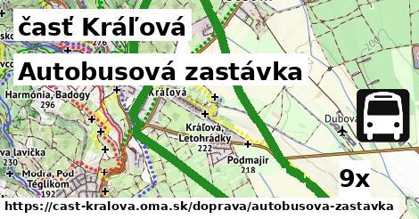 Autobusová zastávka, časť Kráľová