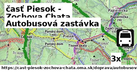 Autobusová zastávka, časť Piesok - Zochova Chata