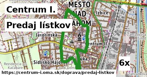 Predaj lístkov, Centrum I.