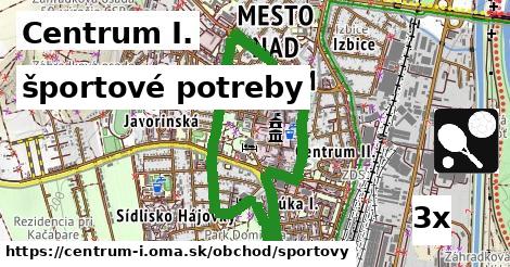 športové potreby, Centrum I.