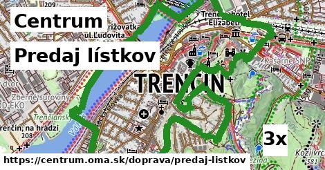 predaj lístkov v Centrum