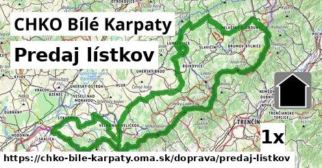 Predaj lístkov, CHKO Bílé Karpaty
