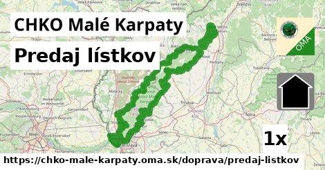 Predaj lístkov, CHKO Malé Karpaty