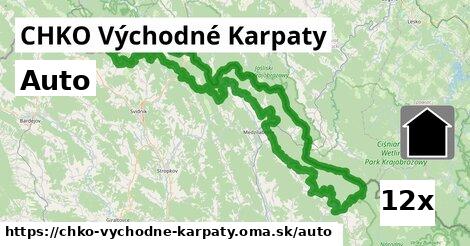 auto v CHKO Východné Karpaty