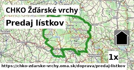Predaj lístkov, CHKO Žďárské vrchy