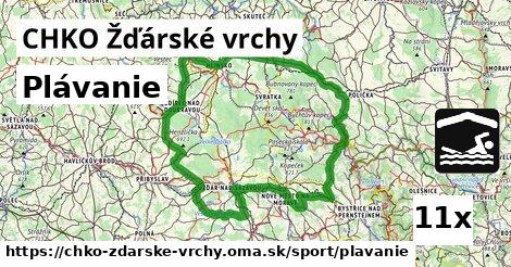 Plávanie, CHKO Žďárské vrchy