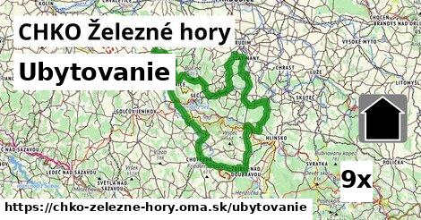 ubytovanie v CHKO Železné hory