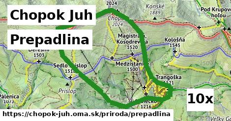 Prepadlina, Chopok Juh