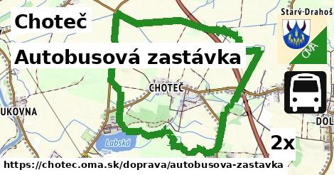 autobusová zastávka v Choteč