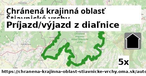 Príjazd/výjazd z diaľnice, Chránená krajinná oblasť Štiavnické vrchy
