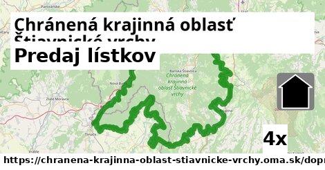 Predaj lístkov, Chránená krajinná oblasť Štiavnické vrchy