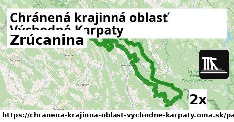 Zrúcanina, Chránená krajinná oblasť Východné Karpaty