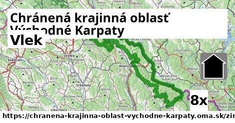 Vlek, Chránená krajinná oblasť Východné Karpaty