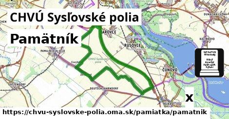 Pamätník, CHVÚ Sysľovské polia